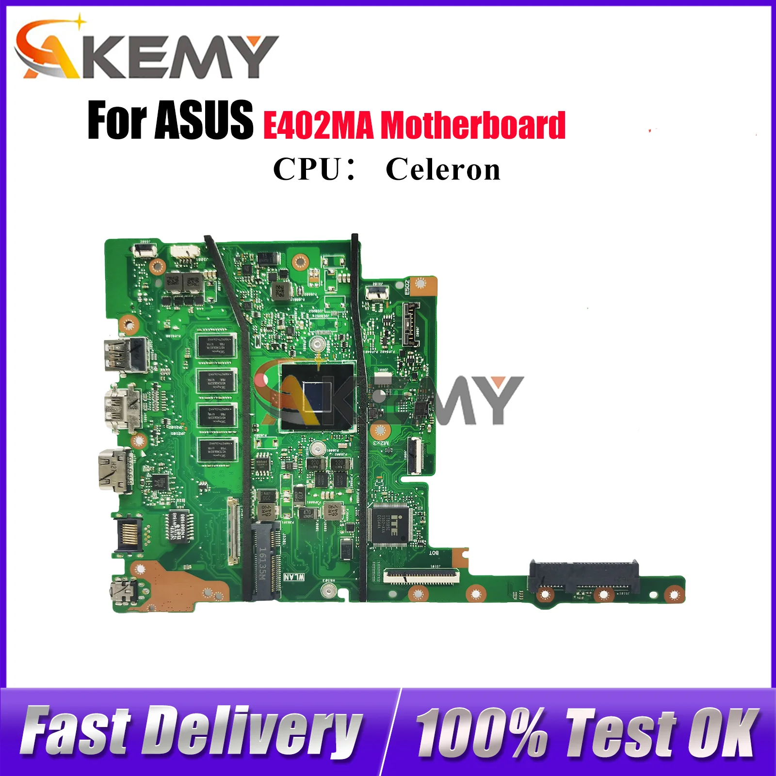 

E402MA Laptop Motherboard For ASUS EeeBook E402M E402MA Notebook Mainboard With Celeron CPU 100% tests OK fast shipping stk