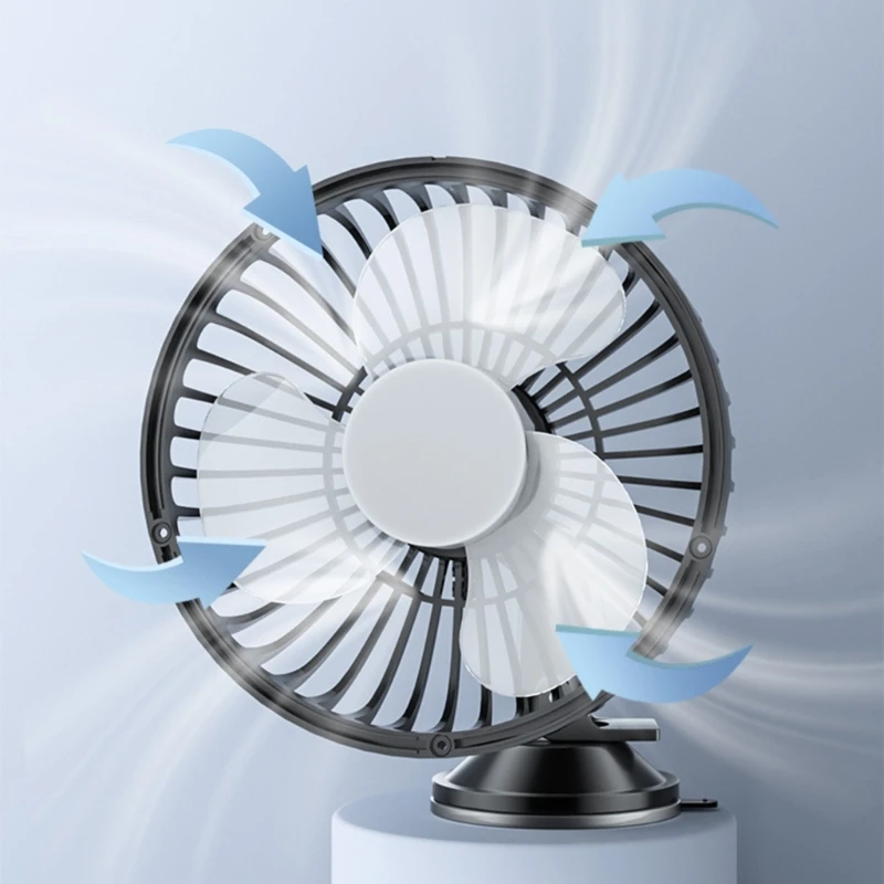 Portable Car Fan for Backseat: 3 Speed Strong Wind 5V Car Fan with USB Plug Powerful Quiet Ventilation Clip-on Fan