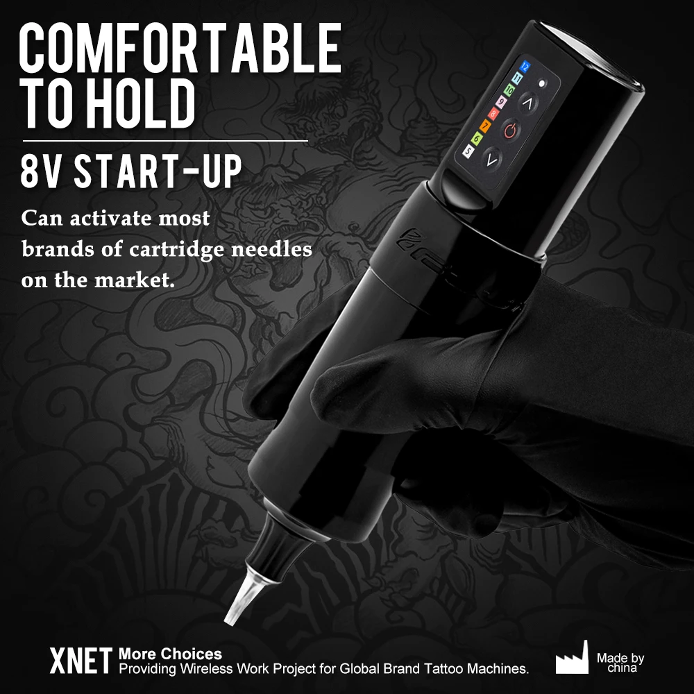 XNET FLUX Professional Wireless Tattoo Machine Pen Strong Coreless Motor LED Digital Display Lithium Battery for Tattoo Artist