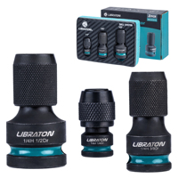 LIBRATON 3PCS Impact to 1/4 Hex Converter, 1/4\