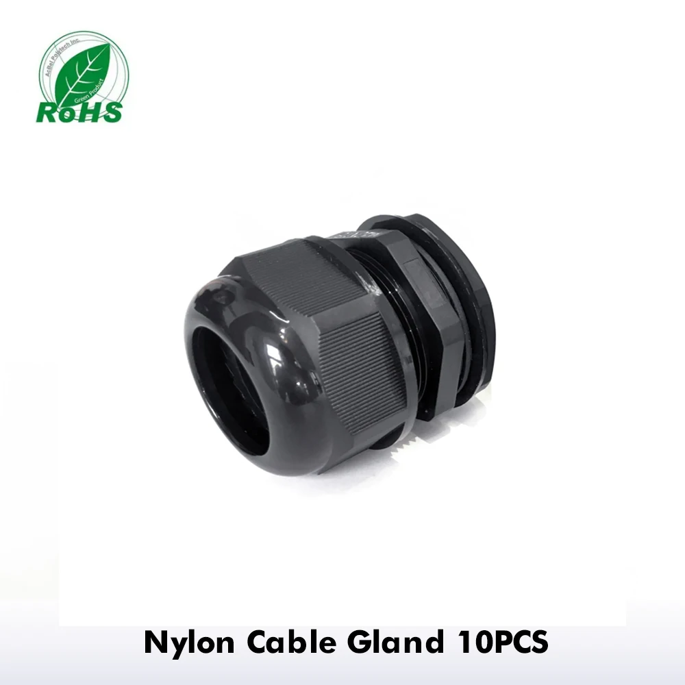 

10Pcs Waterproof Cable Gland Nylon Joint IP68 M8 For 2-4.8mm Plastic Black White PG13.5 Cable Locking Connector M10 M12 M16 M18