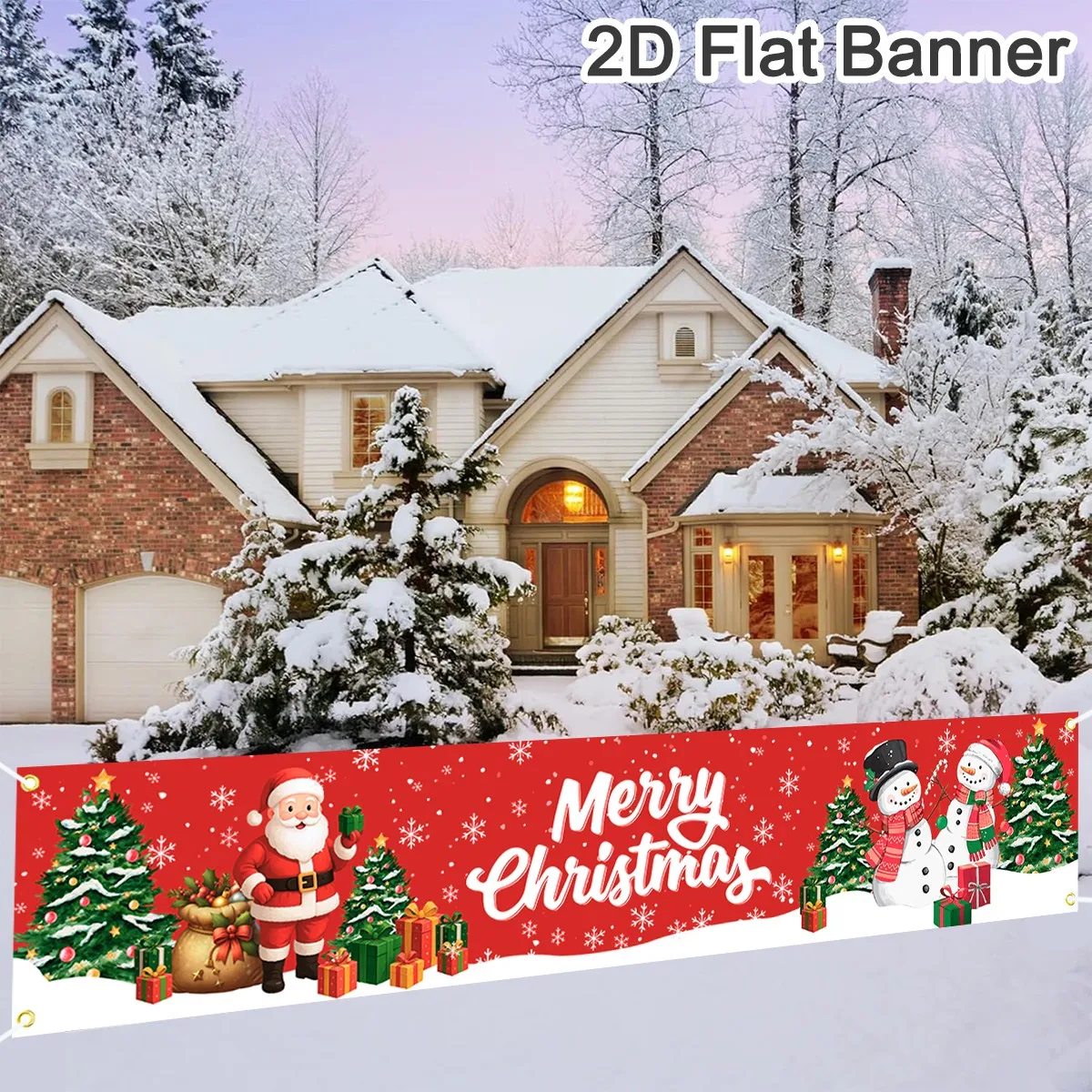 Christmas Outdoor Banner Flag Merry Christmas Decoration for Home 2025 Xmas Ornament Navidad Natal Noel Gift Happy New Year 2026