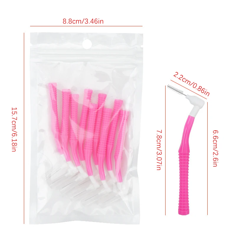 10Pcs L-shaped Nursing Interdental Brush Orthodontic Interdental Brush Dental Orthodontic Braces Clean Soft Micro Brushes