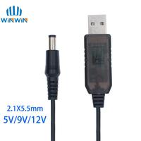 Usb Power Boost Line Dc 5v To Dc 9v / 12v Step Up Module 1M Usb Converter Adapter Cable 2.1x5.5mm Plug for arduino WIFI