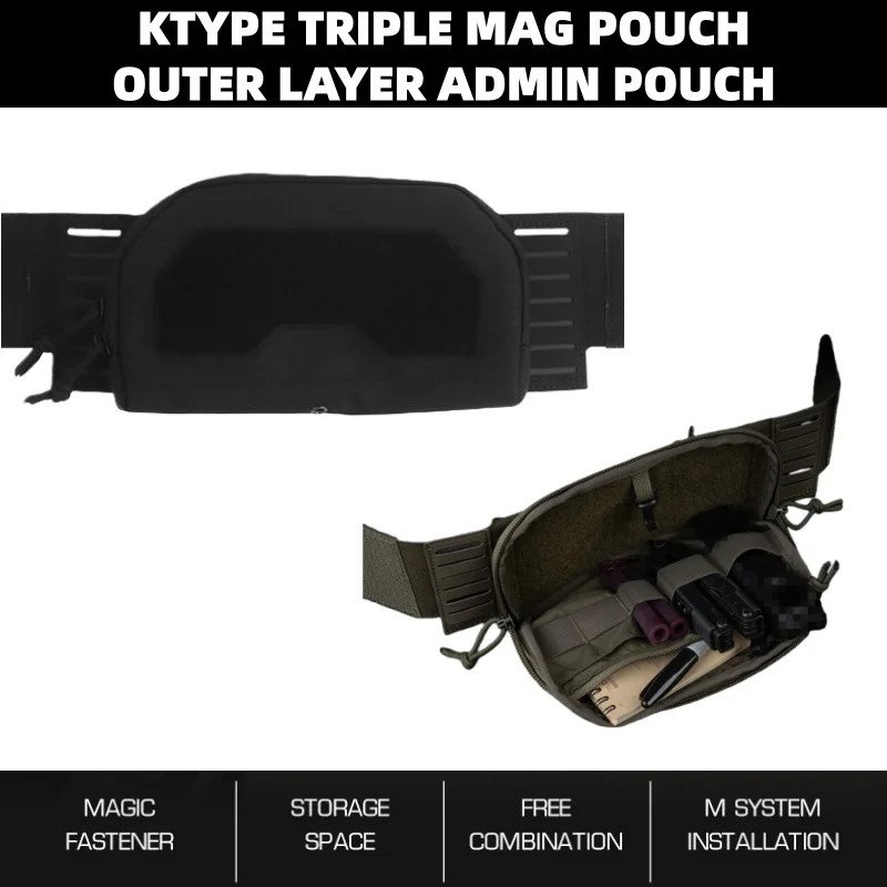 

Потройной магнитный чехол K-типа, внешний слой администратора, чехол | 3-элементная мультикалиберная система, совместимая с MOLLE | Аксессуары для полевого оборудования
