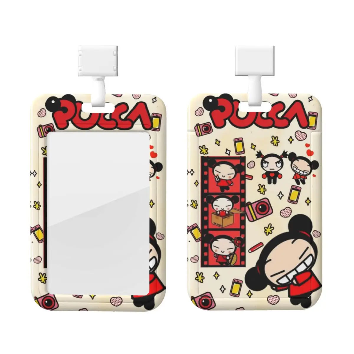 

Пользовательский милый мультфильм P-Pucca, держатель для бейджа, держатель для карт, мужской и женский шейный ремешок, держатель для удостоверений личности, инженеры