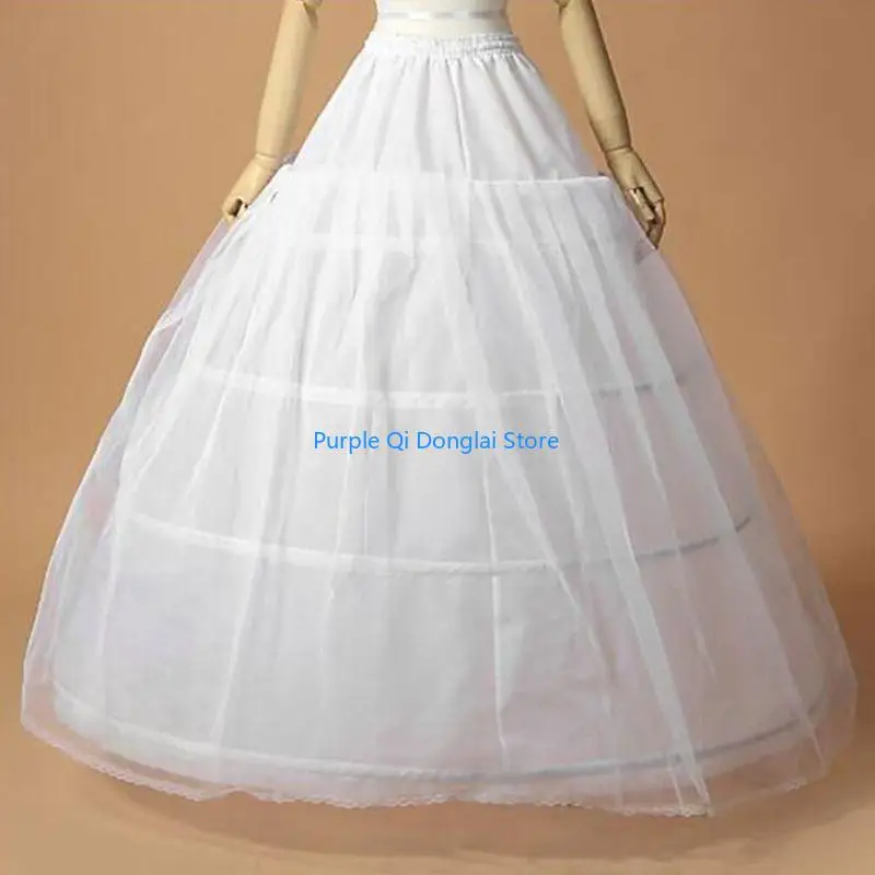 L21E Bride Bridal Wedding Dress Support Petticoat 3 Hoops 1-layer Yarn Skirt Women Co