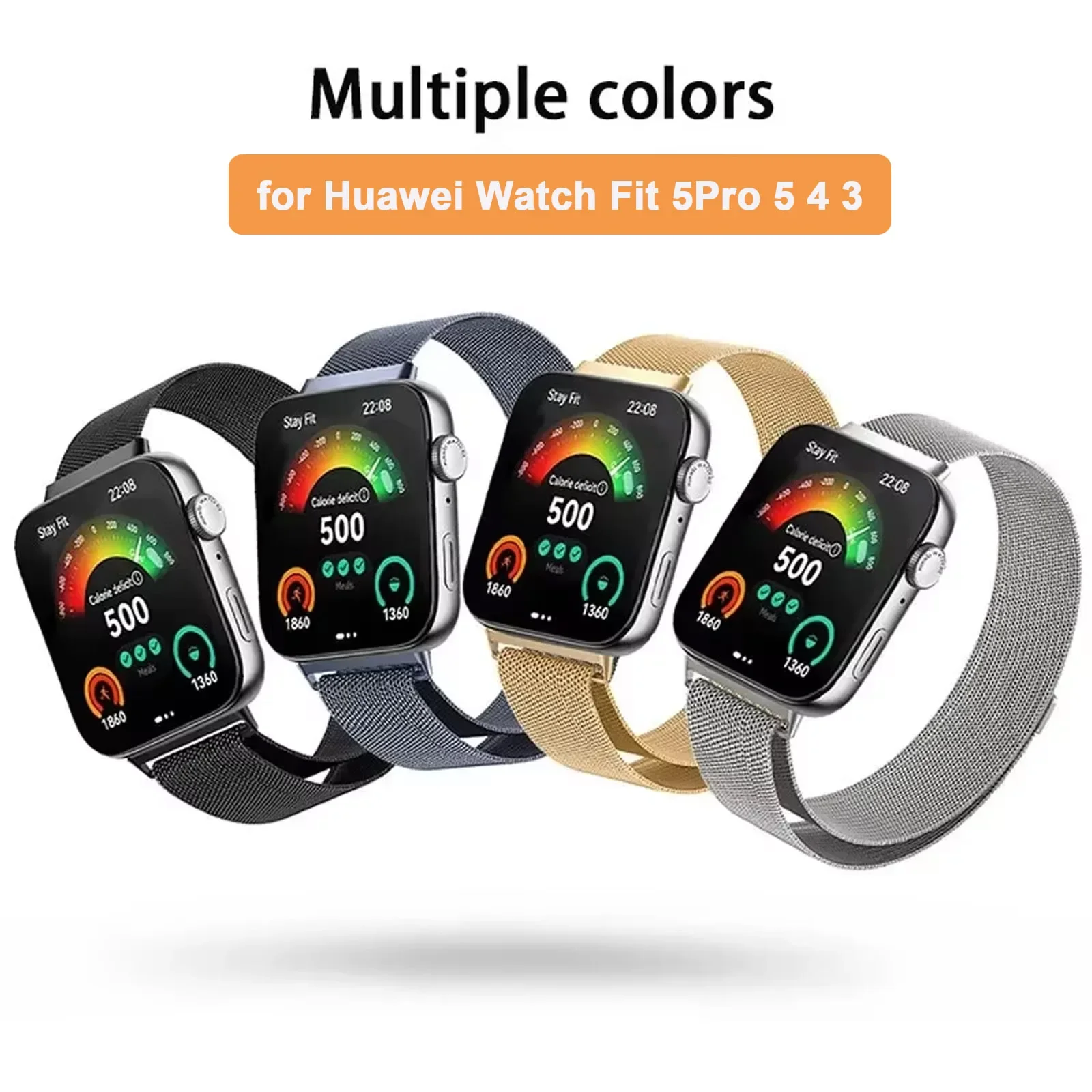 Metal Magnetic Loop Strap for Huawei Watch Fit 3 4 5 Smartwatch Sport Strap Wristband Correa for Huawei Watch Fit5 Pro Bracelet