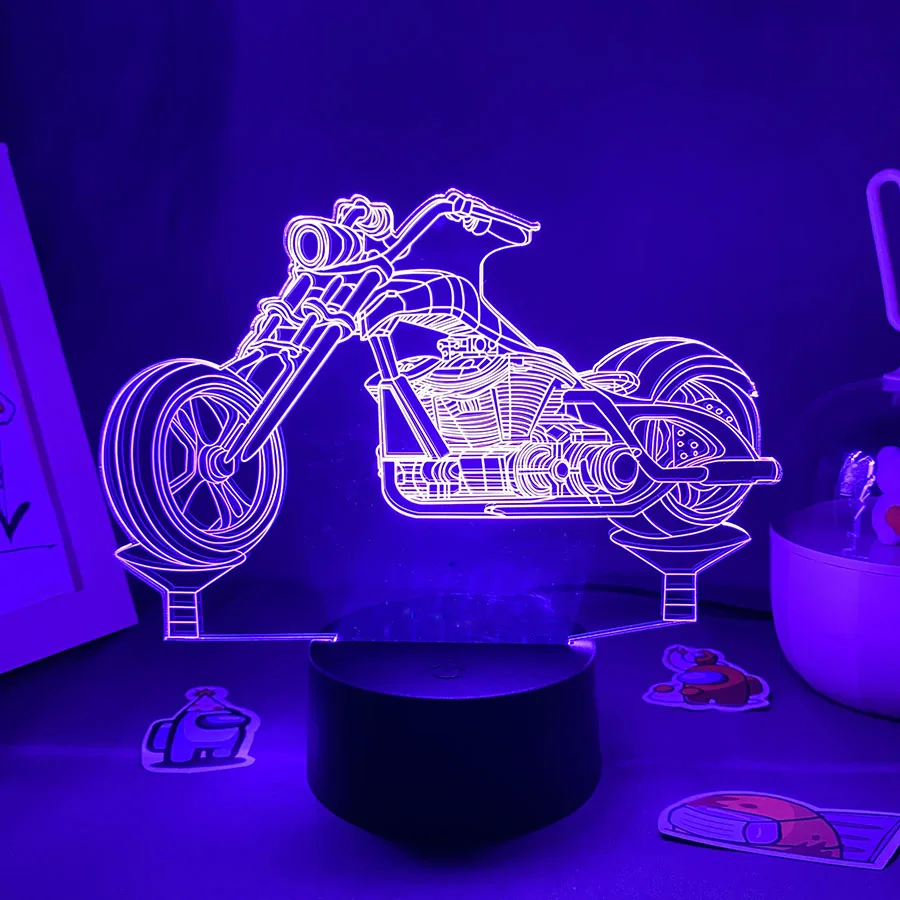 

Motorcycle Model 3D Illusion LED Lava Lamp Creative Night Lights Cool Colorful Gifts For Friends Kid Bedroom Bedside Table Decor