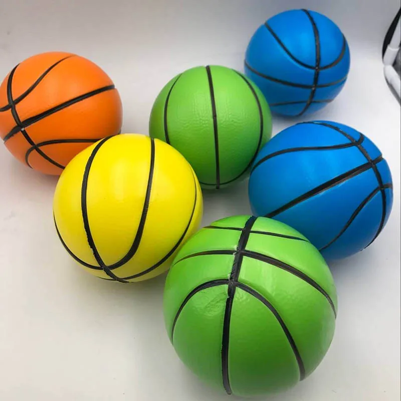 12.5CM Diameter Football Basketball 5.5 Inch PU Sponge Solid Soft Ball Indoor Children Toys Interactive Indoor Silent Ball
