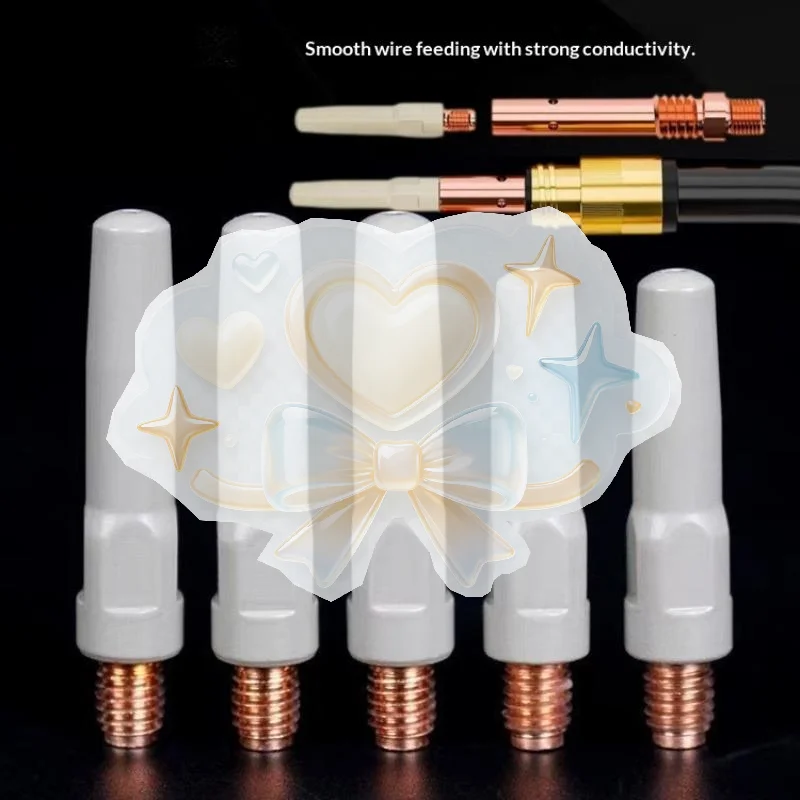 MIG Welding Consumable Nozzle Tips 2/4Pcs Non-Stick Copper M6*40/45MM 0.8-1.4MM for Workshop Use