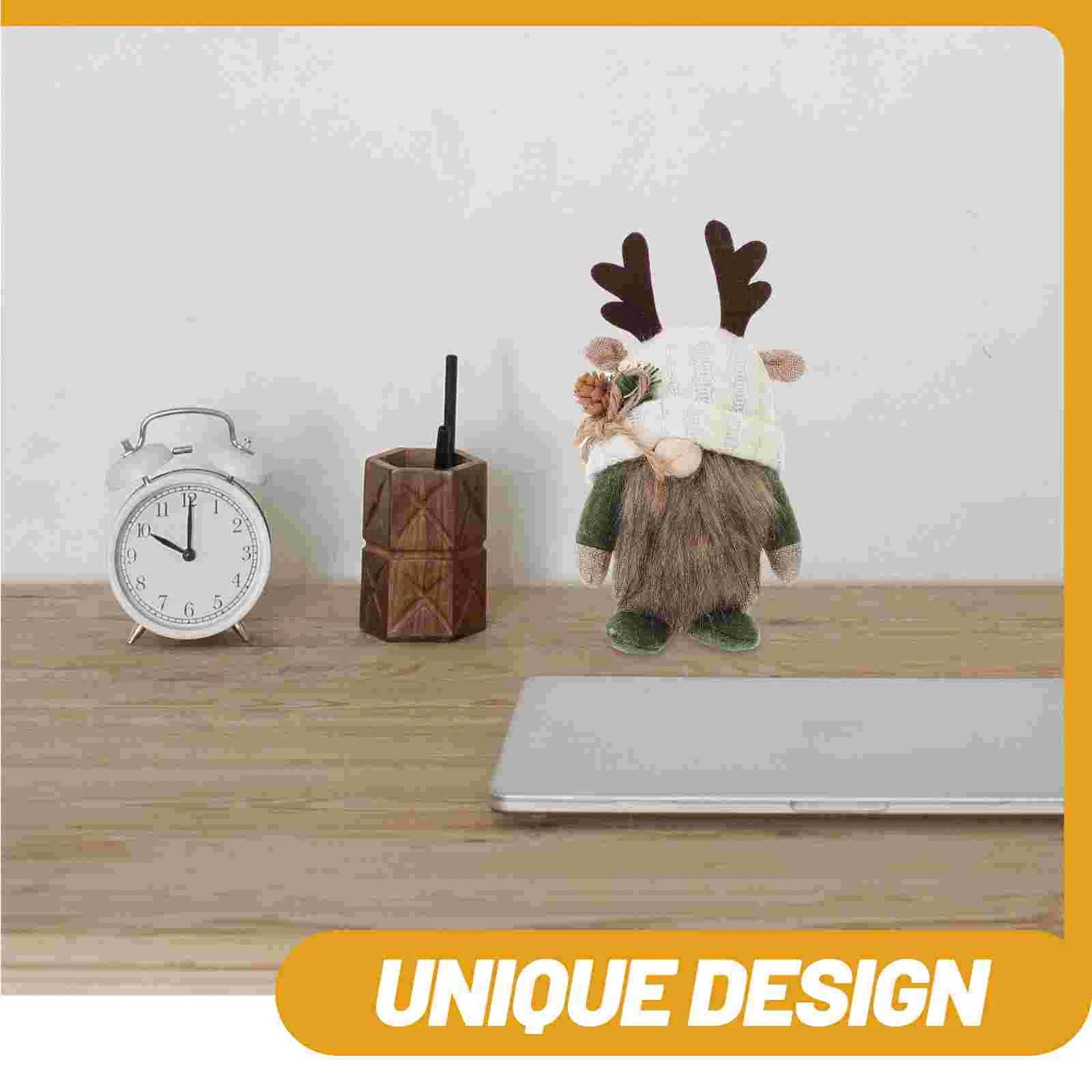 Gnome Cute Antlers Knitted Window Decoration Forest Old Man Desktop (b1-39 Green Hat) Ornaments Christmas