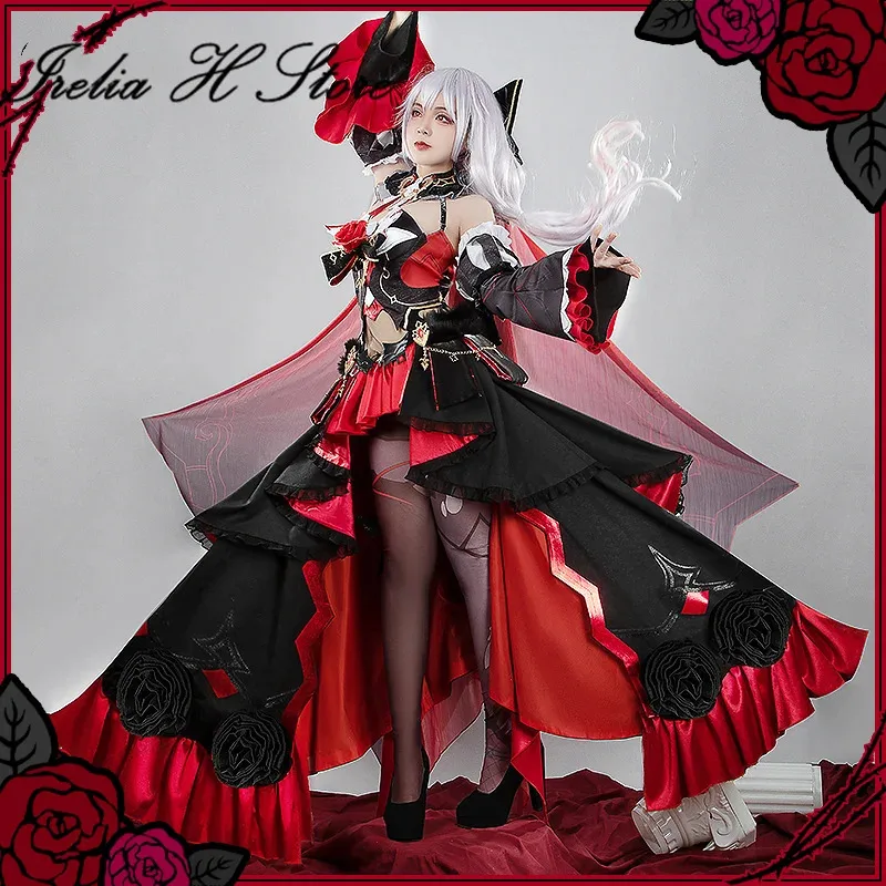 Honkai Impact 3 Theresa Apocalypse Cosplay Kostüm Under the Moon Eid Damen wunderschönes Kleid Zubehör Requisite Halloween Outfit