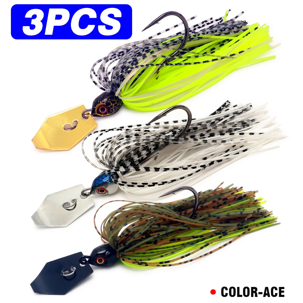 Spinnerbait 7g/9g/11g/14g/21g Angelköder Chatterbait für Barsch, Hecht, Zander – Angelset Pesca Chatter Weedless
