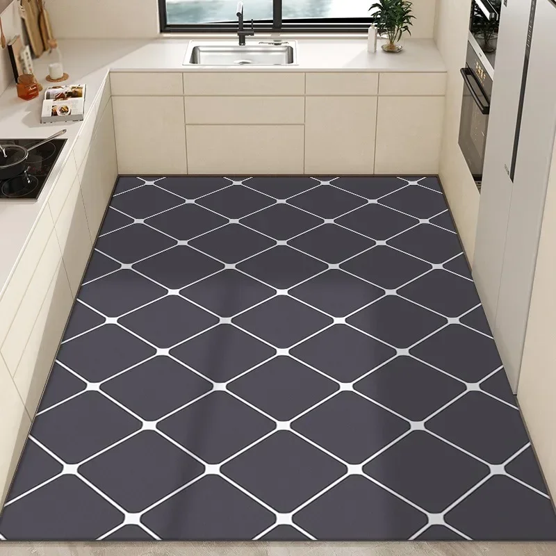 Kitchen Carpet Pvc Waterproof Floor Mat Non-slip Entrance Doormat Home Decoration Large Rug Leather Alfombra De Cocina 주방 깔개