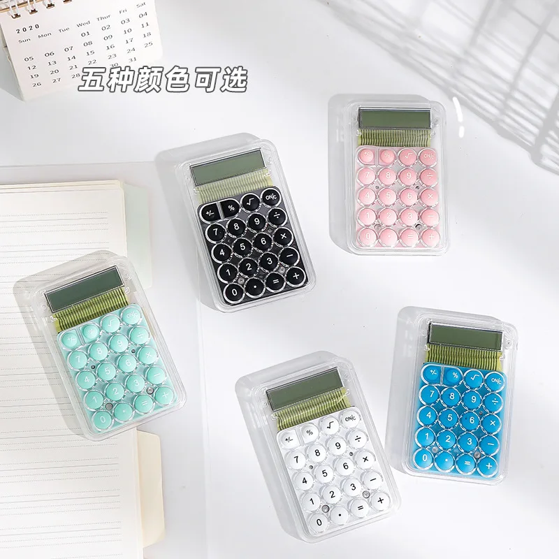 Luxmoc Mini Handheld Calculator Cute High Appearance Transparent Pocket Calculator Office Finance Special Portable Calculator
