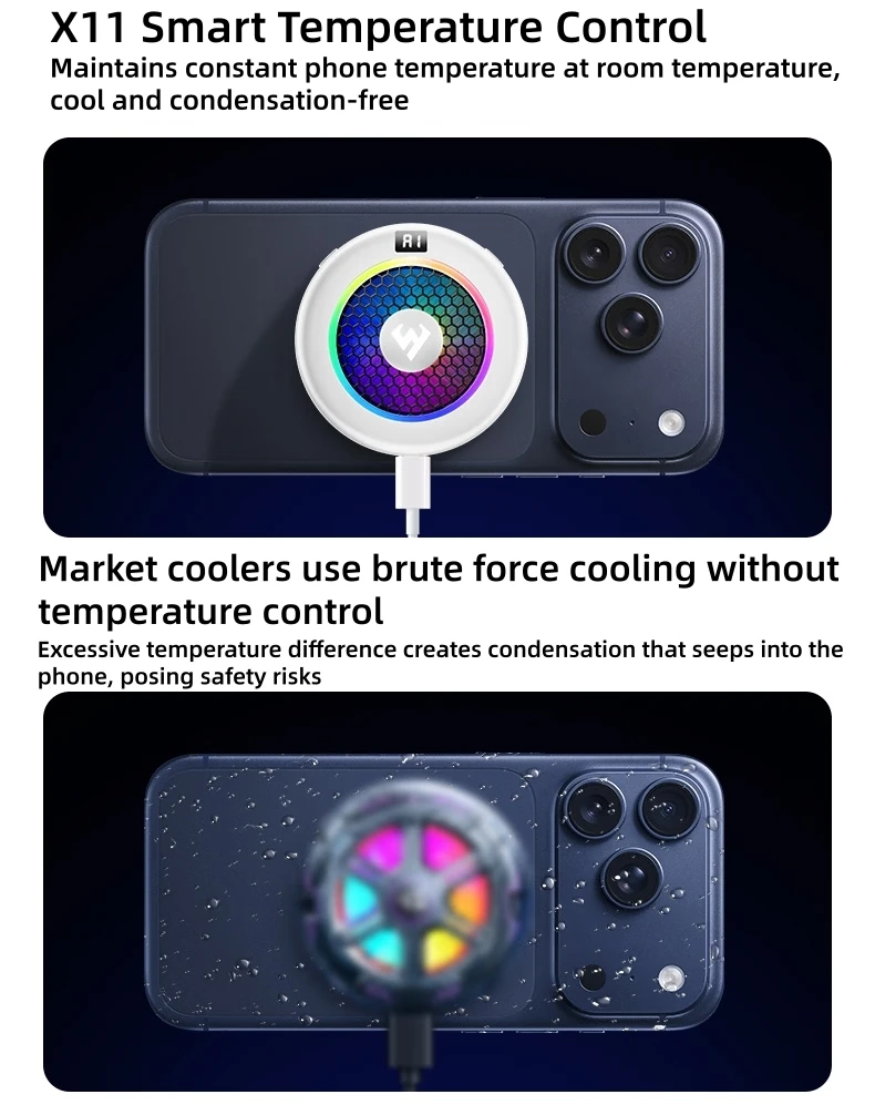 Sarafox WYIN X11 24W Phone Coolers Phone Cooler Phone Fan Game Streaming Cooling Fan For Mobile Phone Andriod Iphone
