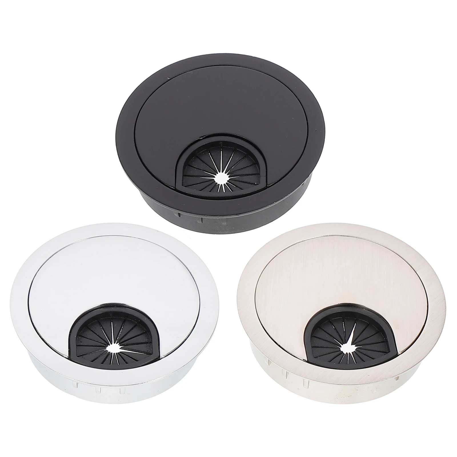 

3pcs Wiring Box Smooth Zinc Alloy Desk Cord Covers Wire Hole Cover Cable Hole Organizer Versatile Home Office Storage