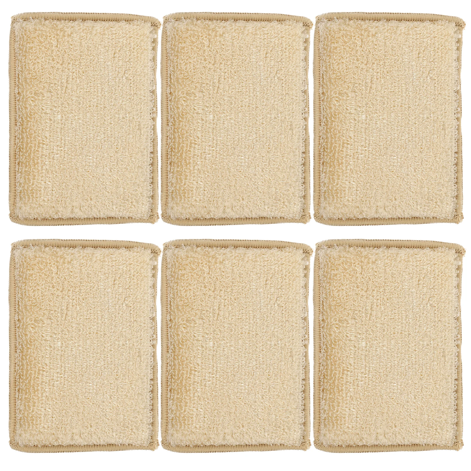 

6pcs Fiber Sponge Scrub Multi-Use Dish Cleaning Tool For Kitchen Wok Pans Pots Scissors Rust Removal Compact Reusable Sponges