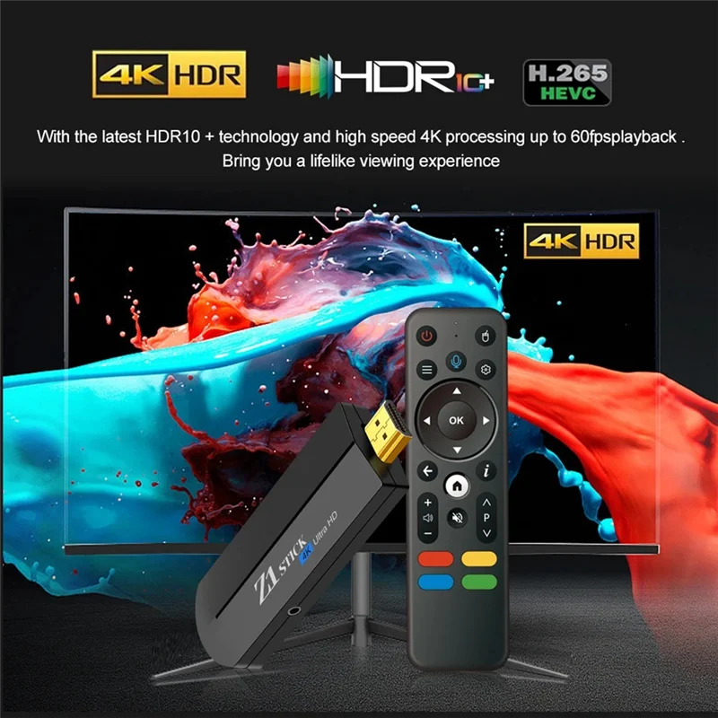 AS95-Z1 Stick H313 2Gb + 16Gb Rom Stick Tv Box 4K Android 11 Atv Ui Bt Voice Remote Fire Tv Stick 4K Vs Fire Stick Durevole -EU Pl