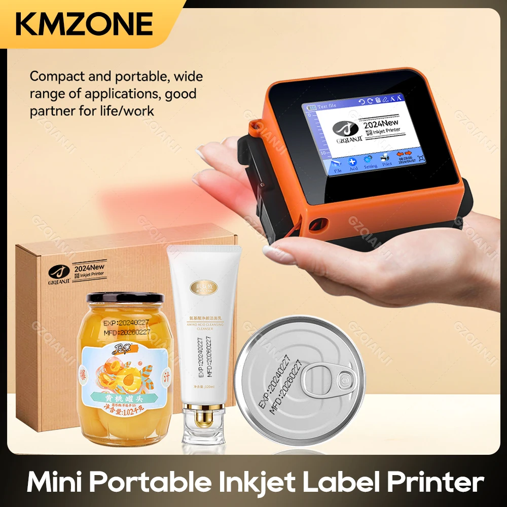 

12.7mm Mini Handheld Inkjet Printer Portable Label Printer for QR Barcode Batch Date Number Logo Expiry Date Pattern Printing