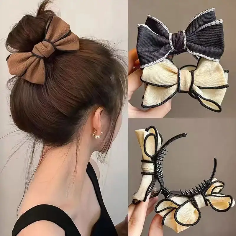 

"14cm Oversized Cute Korean Bow Hair Claw Clip - 10pcs Set (White/Coffee/Black), Perfect for Daily Commute, School & Gifting" ﻿