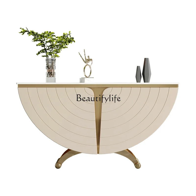 

L.Light luxury minimalist modern minimalist living room aisle entrance table marble entry table