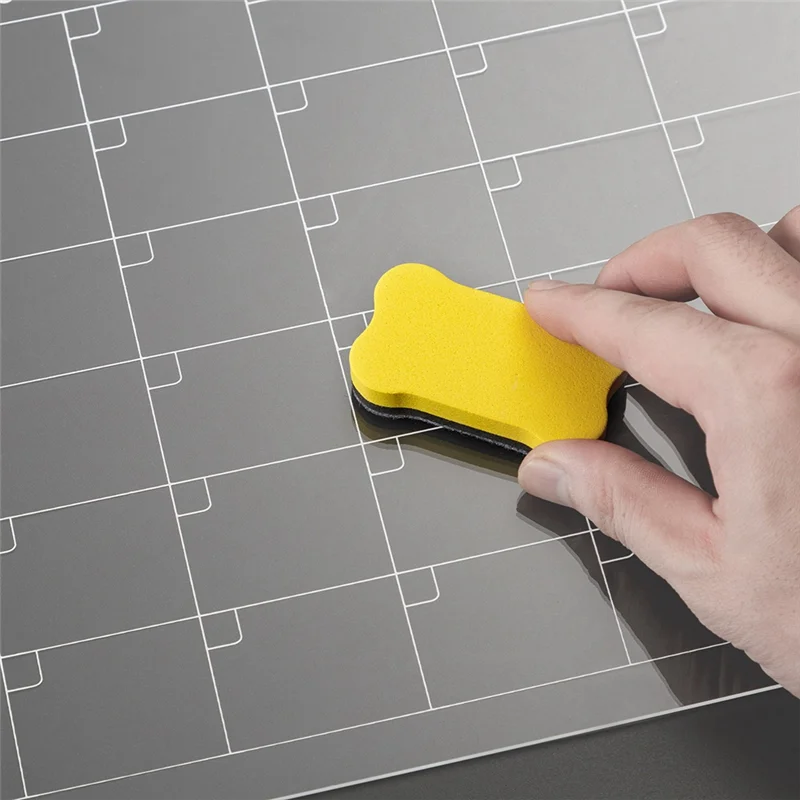 ABDW-2PCS 9Inx13in مغناطيسي أكريليك شفاف للثلاجة، ثلاجة مسح جاف شفافة للمخطط القابل لإعادة الاستخدام مع علامات المسح الجاف #5