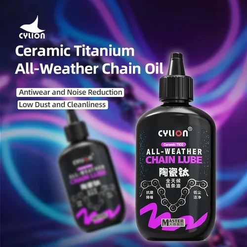 Imagen 1 del producto CYLION 120ml lubricante de cerámica para cadena de titanio para bicicleta todo tipo de clima/fluido lubricante para bicicleta de carretera seca aceite de mantenimiento duradero