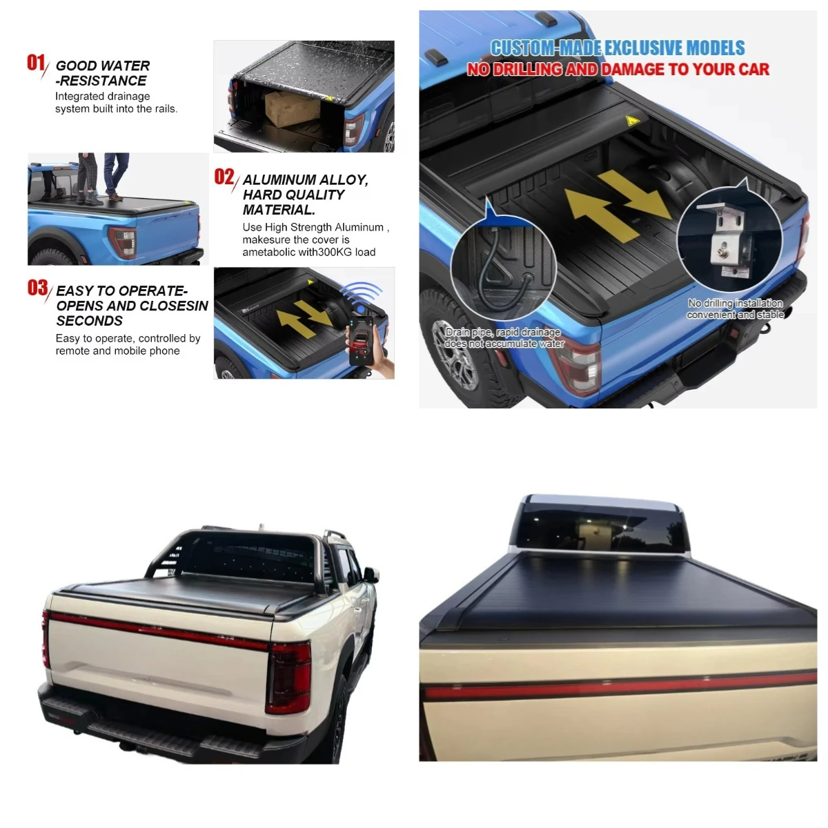 

Krono Wild Auto Accessories Parts Roll Up Tonneau Cover For Ranger Wildtrak