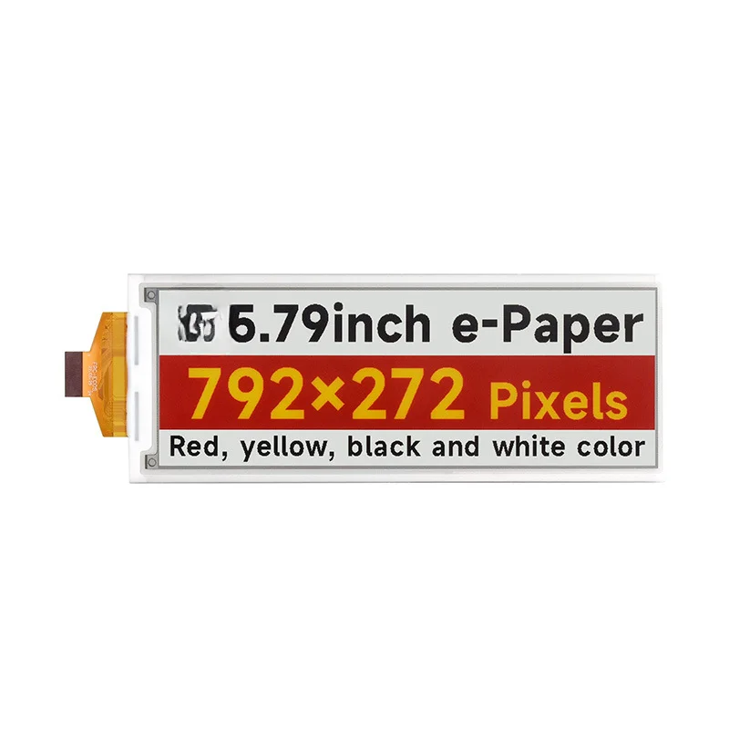 5.79 inch e-Paper red, yellow, black and white 4-color electronic ink screen module 792 × 272 pixel SPI communication