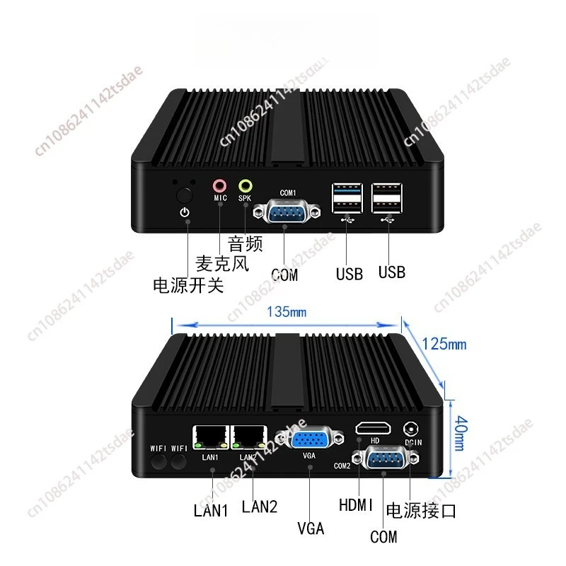 산업용 컴퓨터 j1900 j4125 듀얼 네트워크 포트 N100 미니 PC 팬리스 마이크로컴퓨터 호스트 j6412 쿼드코어 저전력 소비 썸네일 3