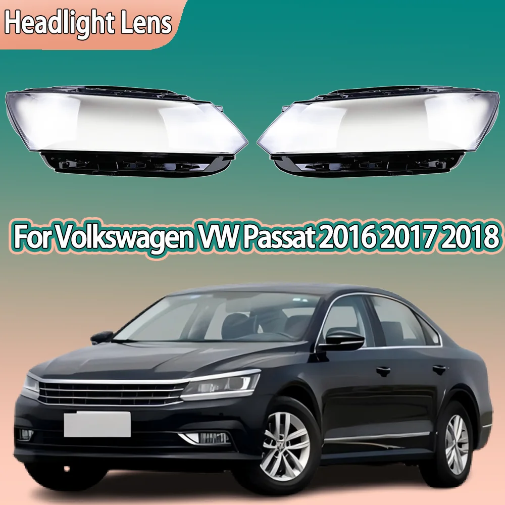 

For Volkswagen VW Passat 2016 2017 2018 Car Front Headlight Cover Transparent Lampshade Plexiglass Replace Original Lens Shell