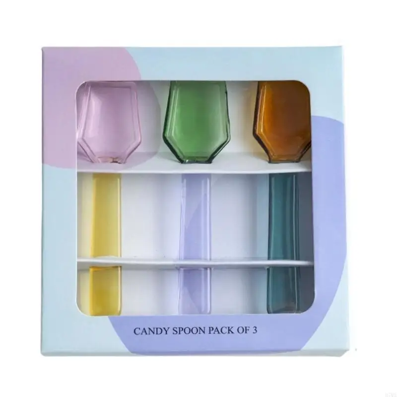37ME Glass Spoon for Milk Tea Coffee Yogurts Heat Resistant up to 120℃ Portable and Dishwasher Safe Meal Scoops
