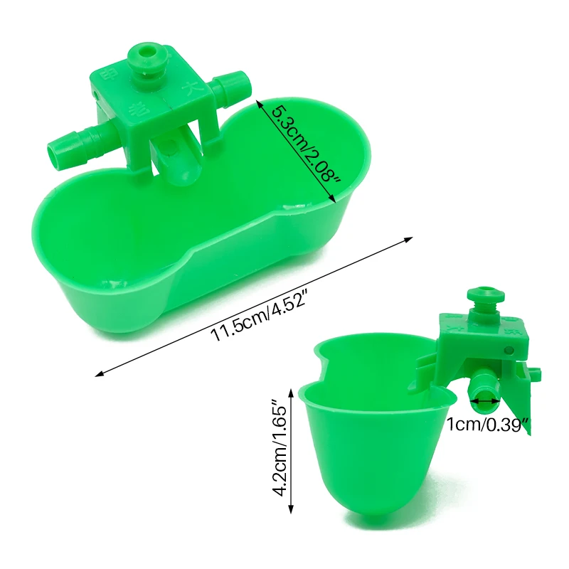 1 Pc Automatic Bird Drinking Bowls, Chicken Poultry Watering Equipment Waterers, Double Cups Drinker with Screws, Quail bowls