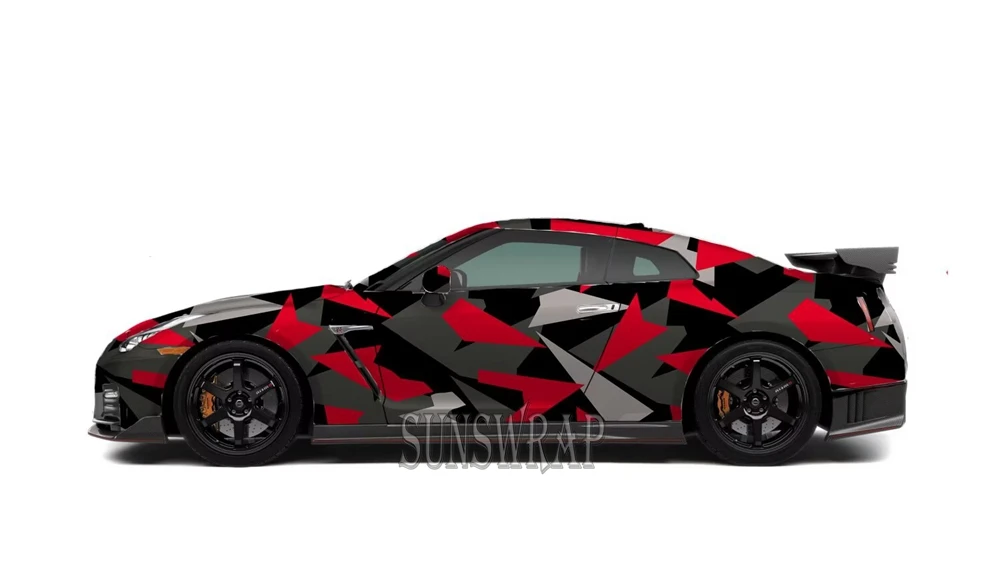 

Приятная для бюджета черно-красная цифровая камуфляжная автомобильная виниловая пленка — высококачественная пленка для кузова автомобиля с выпуска воздуха, установка своими руками 1,52x20 м