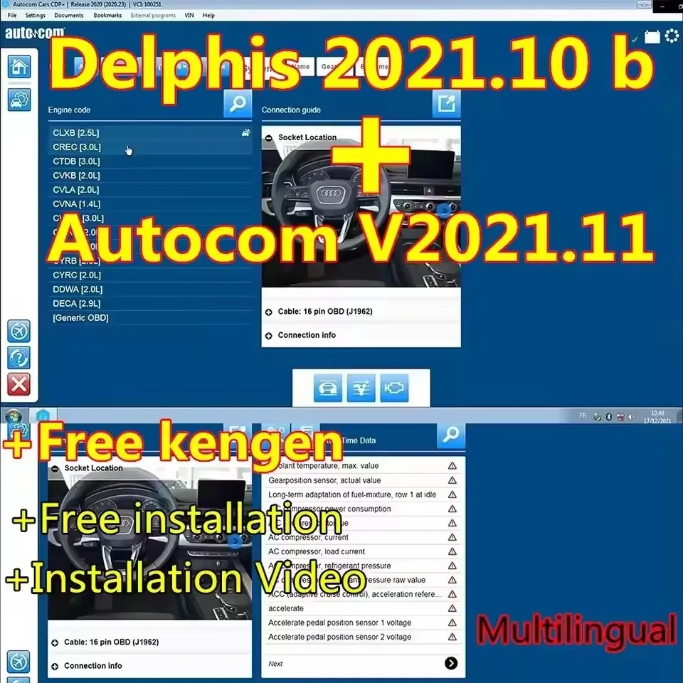 

Latest 2021.10b with keygen Software DS 150 Autocoms 2021.11 + free keygen Codings OBD2 Diagnostic tool Compatible with