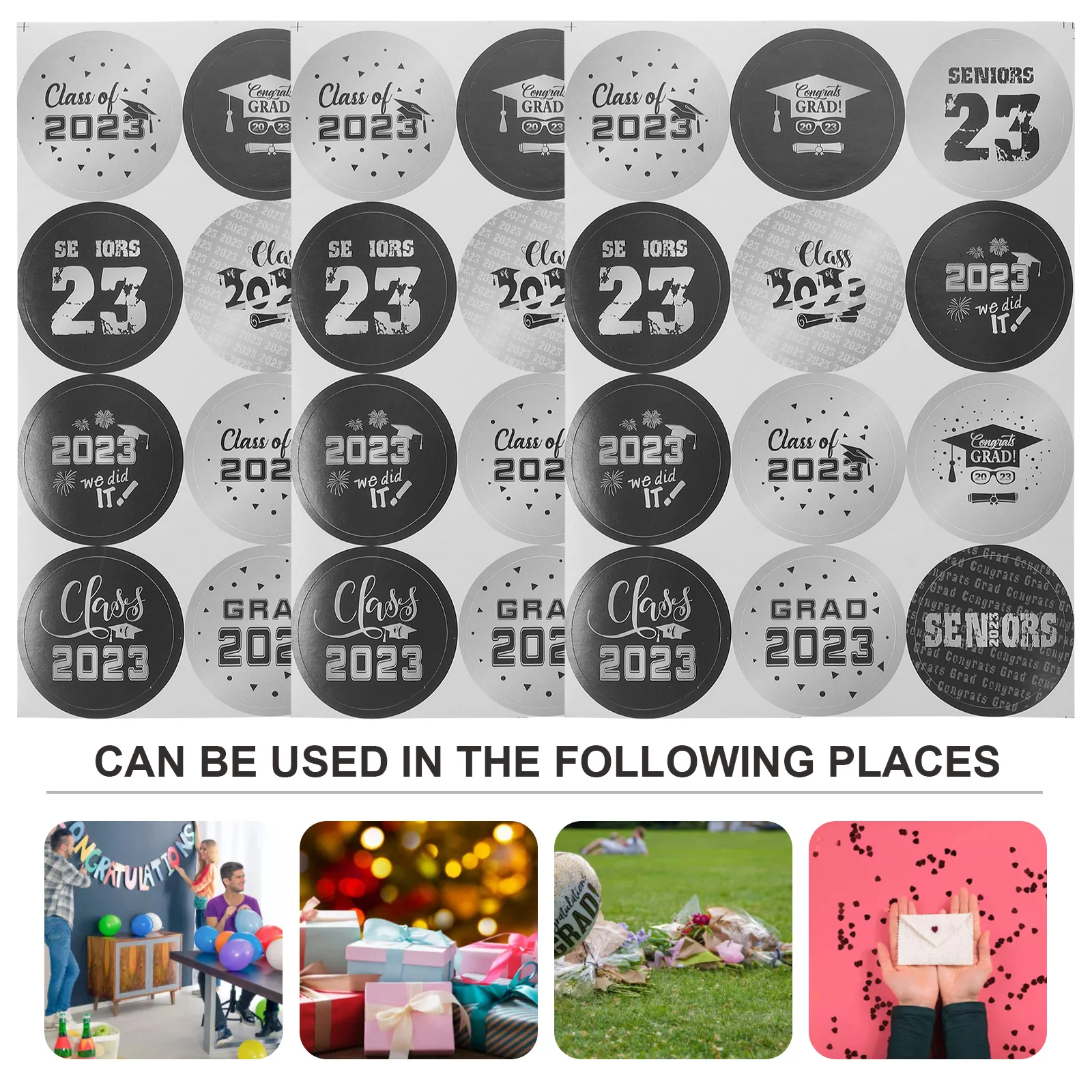 

20Pcs Graduation Party Stickers Class of 2023 Graduation Scrapbook Stickers Envelope Seal Labels Gift Labels Candy Bag Sticker