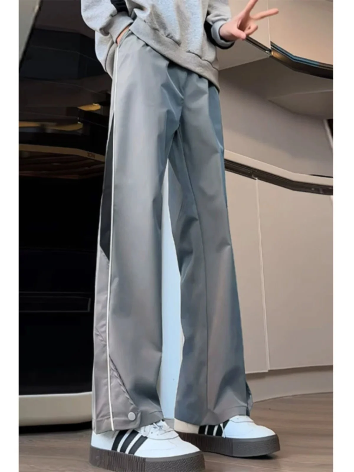 

American Sle ey Workwear Mountain Pants Men Summer Patchwork Outdoor Long Trousers High Waist Waterproof Casual Pants