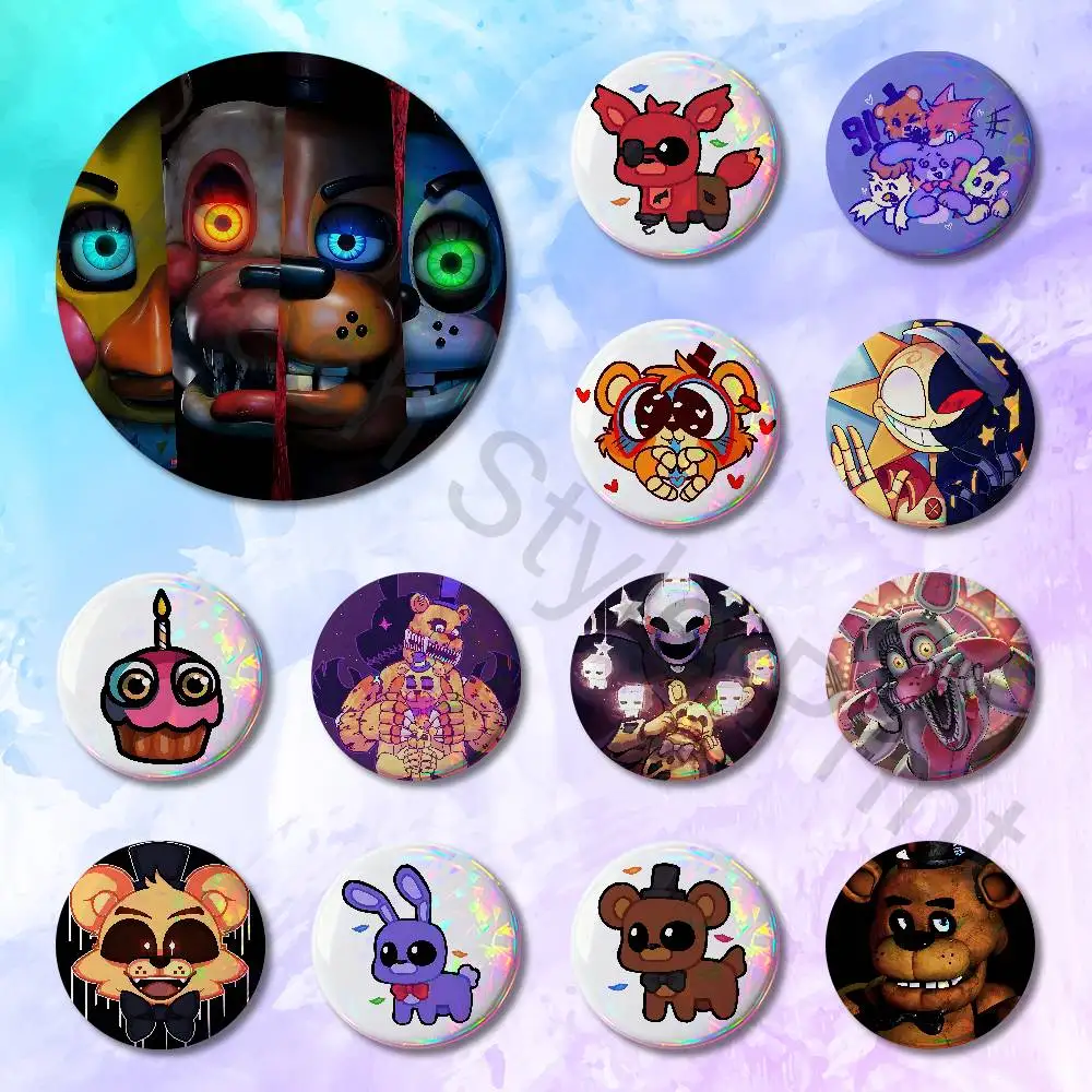 Game W-FnafS Pins 58mm Cute Cartoon Badge Handmade Brooches for Backpack Accessories
