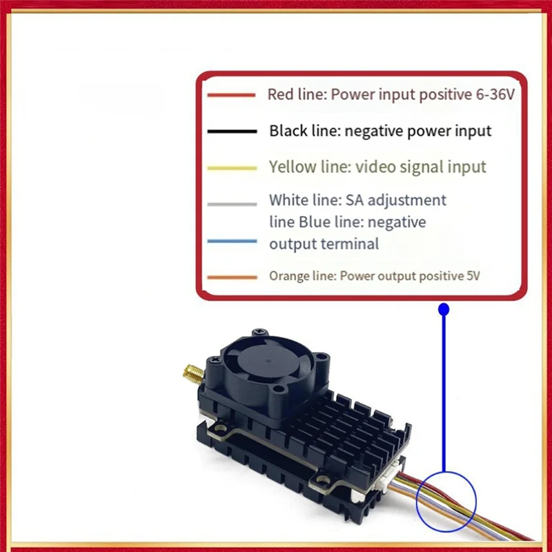 Long Range 5.8Ghz 2W FPV VTX Wireless Video Transmitter 2000Mw 48CH For Fixed Wing Drones Over 20Km Range