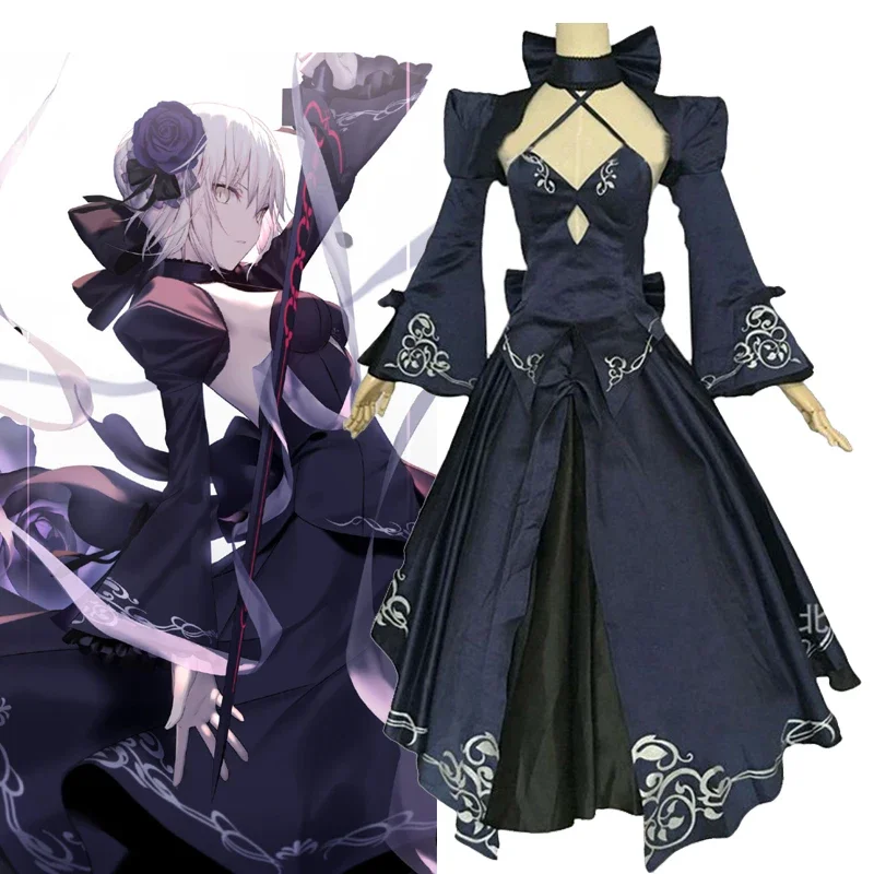 Fate Stay Night Saber Alter Artoria Pendragon Косплей Костюм Женский Полный Комплект Платьев Наряды Для Хэллоуина Карнавальная Вечеринка