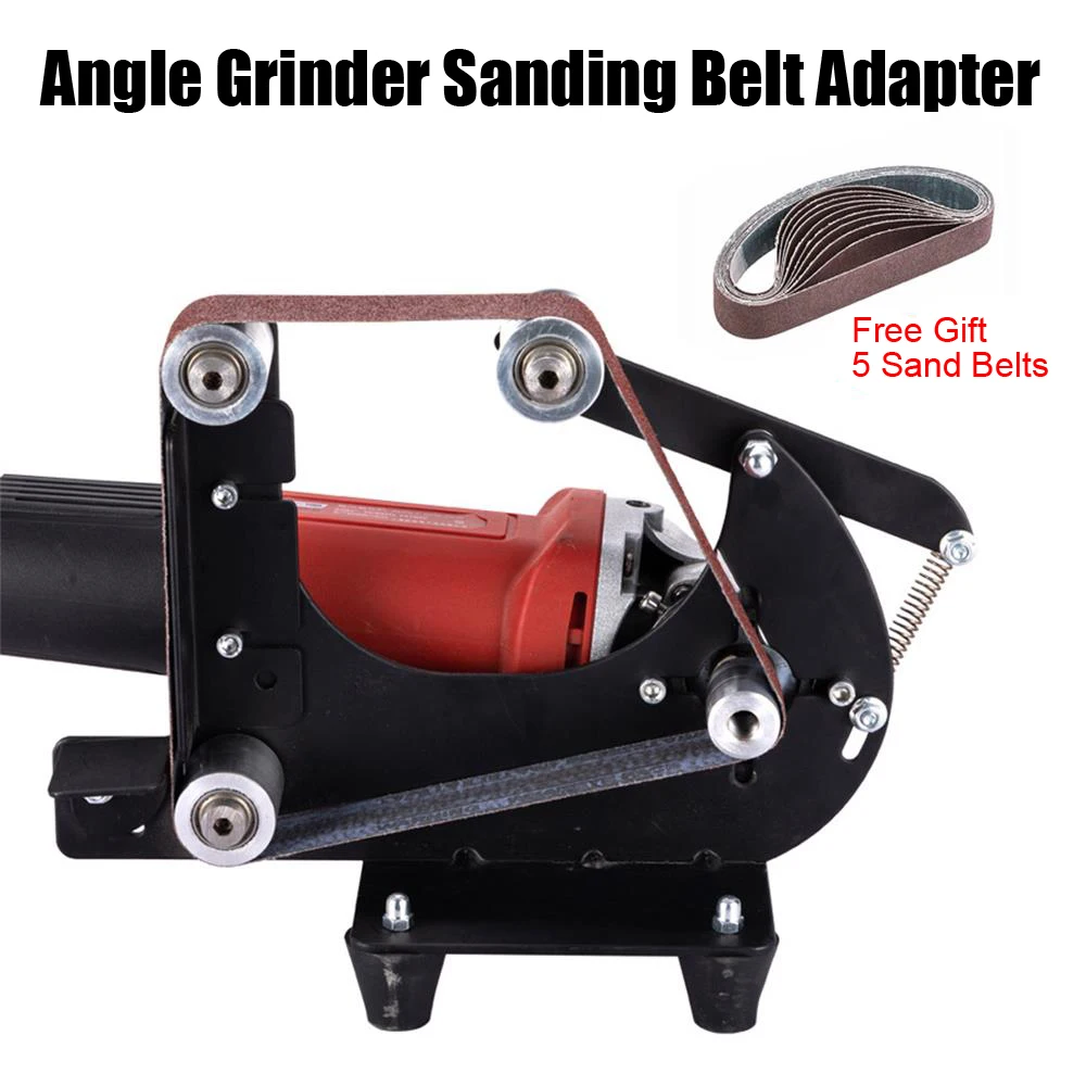 Belt Sander Attachment for Angle Grinder M10 Sanding Belt Adapter Wood Metal Grinding Polishing Tool Handheld Grinder Sander Set