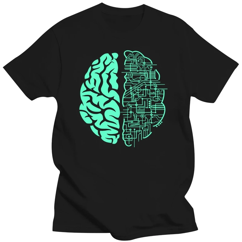 Electric Brain T Shirt Men Women Computer Nerd Science Circuit Board Male Clothing Retro Casual Tee Shirt