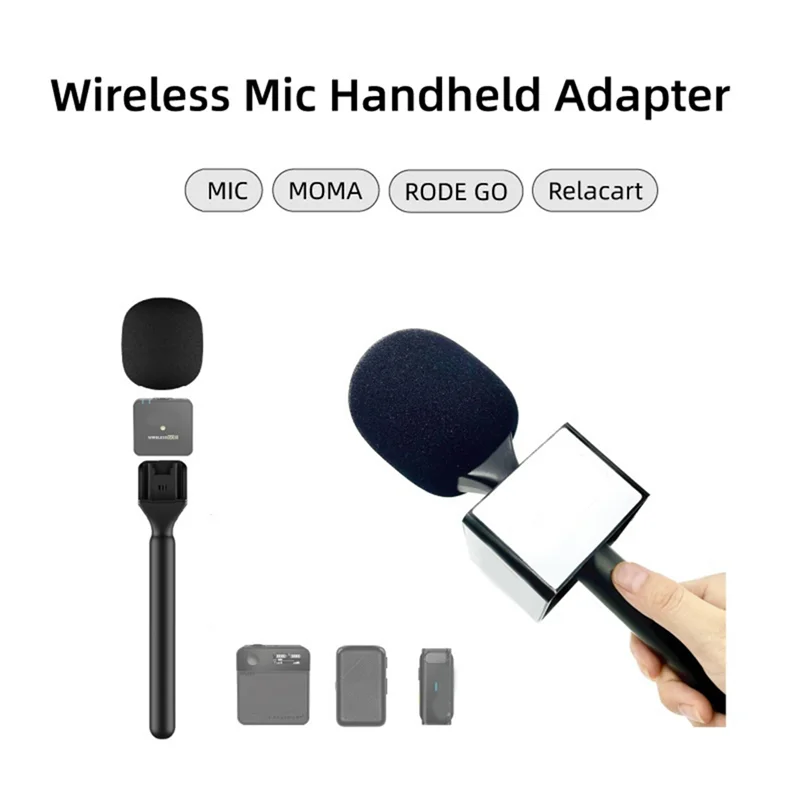 Nowy-1Zestaw Adapter Uchwytu Mikrofonu do Rozmów, Mikrofon Ręczny Adapter do Rode Wireless Go/Goii/DJI Mic/Relacart/Mikrofon Bezprzewodowy Wytrzymały