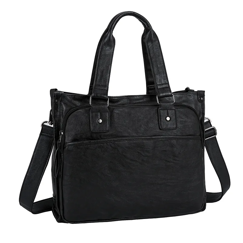 

Multi-functional Men's Handbag, PU Leather Horizontal Business Briefcase, Large-capacity Single-shoulder Crossbody Computer Bag