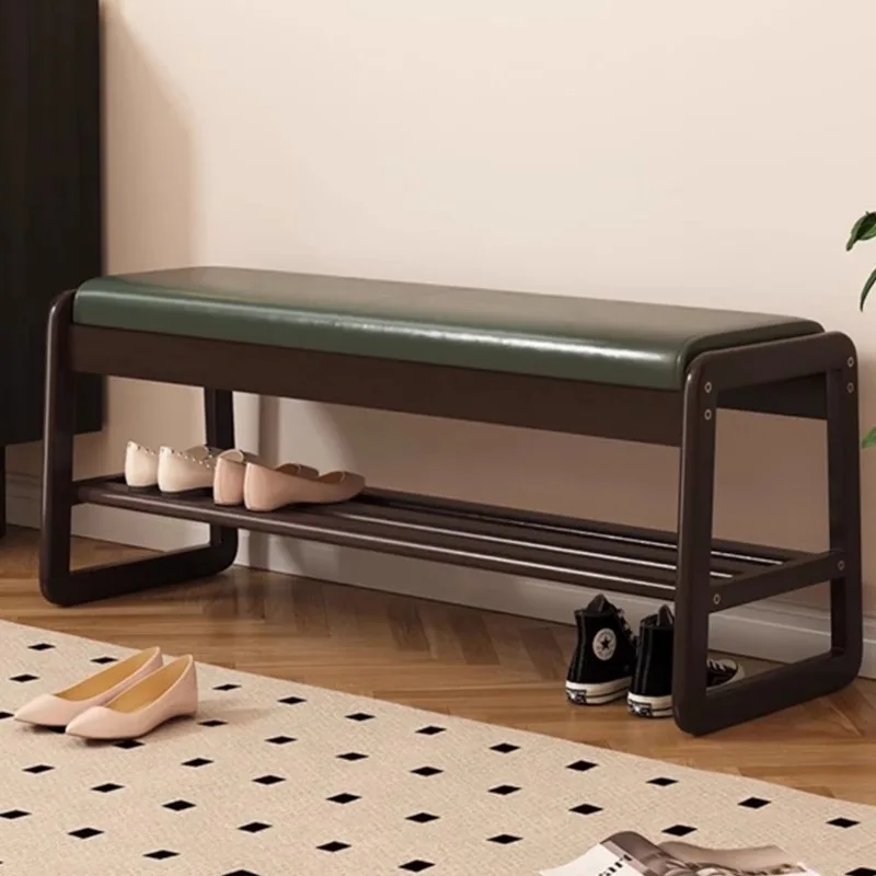 

Modern Solid Wood Shoe Bench Entryway Multilayers Storage Stool Luxury Design for Hallway Bedroom Wide and Comfortable