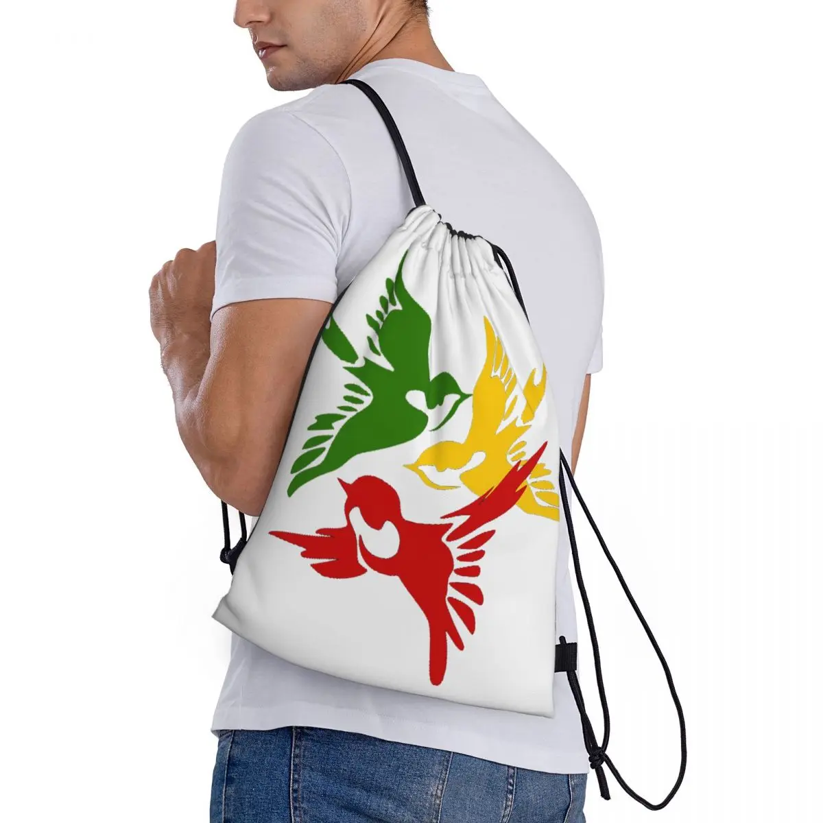 

Рюкзаки Bob Marley 3 Little Birds Ajax, модные сумки на шнурке, сумки для обуви, сумки для книг, сумки для путешествий и школы