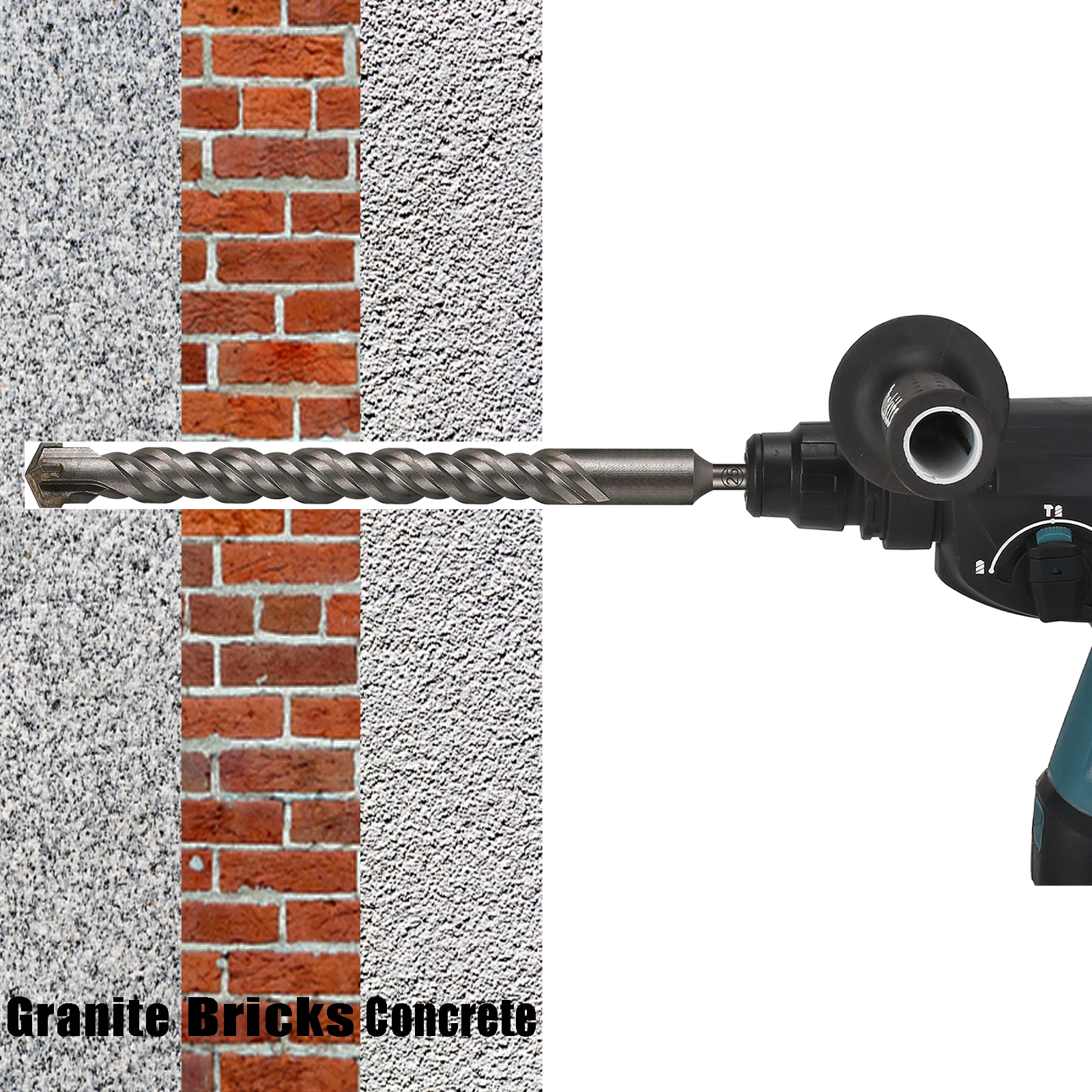 Imagem -04 - Concreto Sds Plus 830 mm Bit Cruz Cortador Cabeça Duplo Trado Martelo 450 mm Parede Tijolo Bloco Martelo Elétrico Alvenaria Bit 1pc