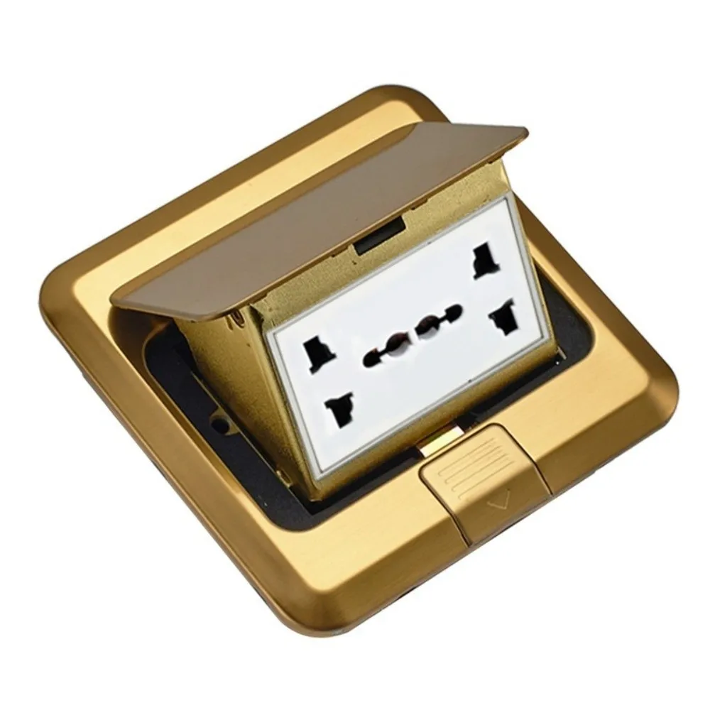 Creative 6 Prong Receptacle Floor Ground Outlet Embedded Thickened Hidden Socket Space Saving Pop Up Socket Conference Room